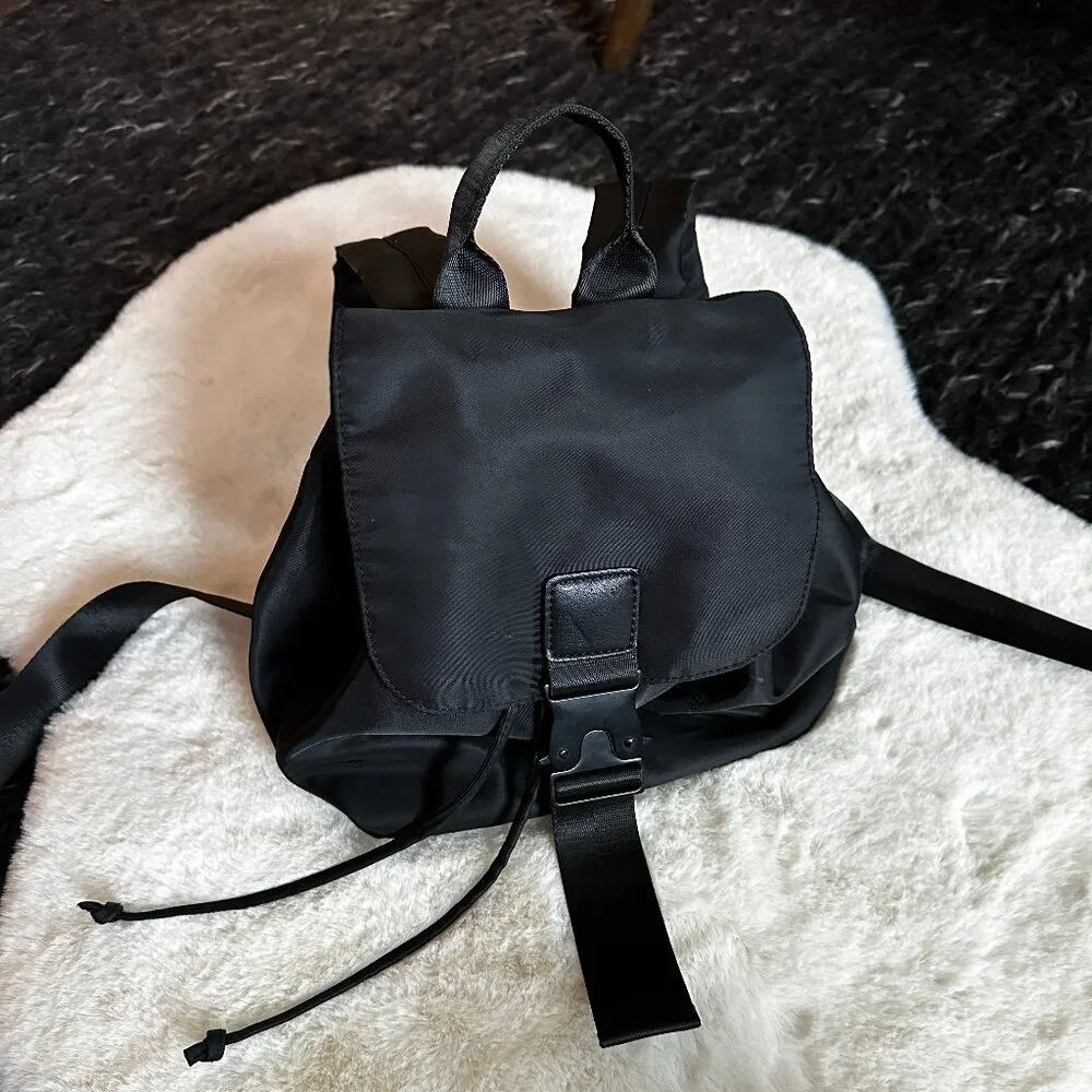 Standard 199//1 Mini Black Nylon Flap Backpack - Picture 13 of 16